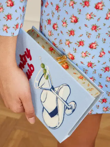 Olympia Le-Tan Country Club Embroidered Appliquéd Twill Clutch | Thumbnail 2 Olympia Le-Tan Country Club Embroidered Appliquéd Twill Clutch | Thumbnail 2