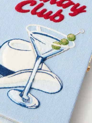 Olympia Le-Tan Country Club Embroidered Appliquéd Twill Clutch | Thumbnail 5 Olympia Le-Tan Country Club Embroidered Appliquéd Twill Clutch | Thumbnail 5