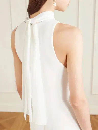 Brandon Maxwell Leonie Scarf-detailed Layered Crepe And Georgette Maxi Dress | Thumbnail 4