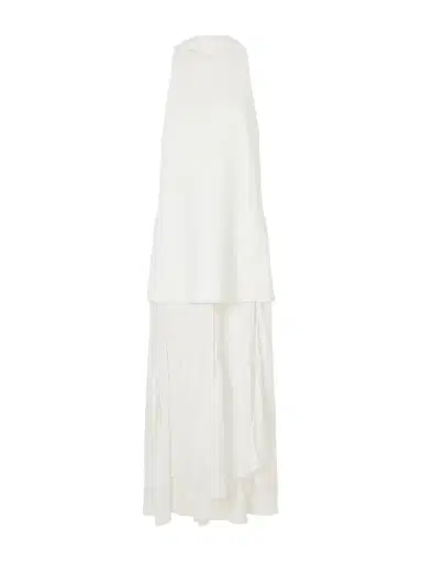 Brandon Maxwell Leonie Scarf-detailed Layered Crepe And Georgette Maxi Dress | Thumbnail 1