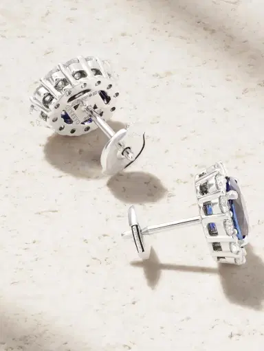 Garrard 1735 Platinum, Sapphire And Diamond Earrings | Thumbnail 3 Garrard 1735 Platinum, Sapphire And Diamond Earrings | Thumbnail 3