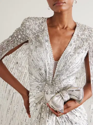 Judith Leiber Couture Bow Just For You Crystal-embellished Silver-tone Clutch | Thumbnail 2