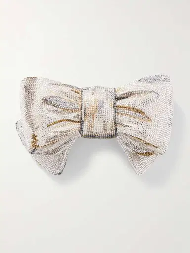 Judith Leiber Couture Bow Just For You Crystal-embellished Silver-tone Clutch | Thumbnail 3