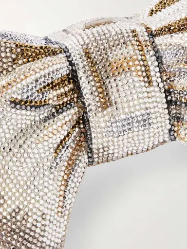 Judith Leiber Couture Bow Just For You Crystal-embellished Silver-tone Clutch | Thumbnail 4