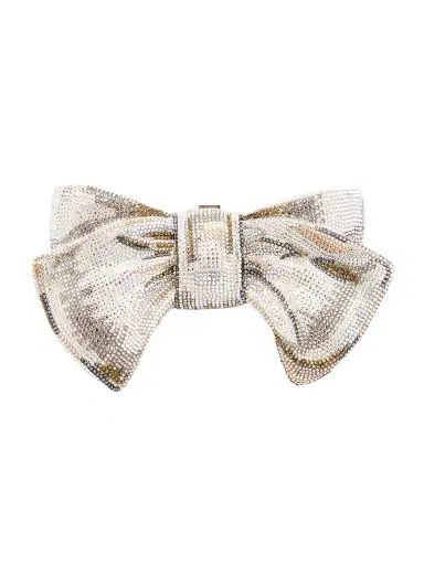 Judith Leiber Couture Bow Just For You Crystal-embellished Silver-tone Clutch | Thumbnail 1