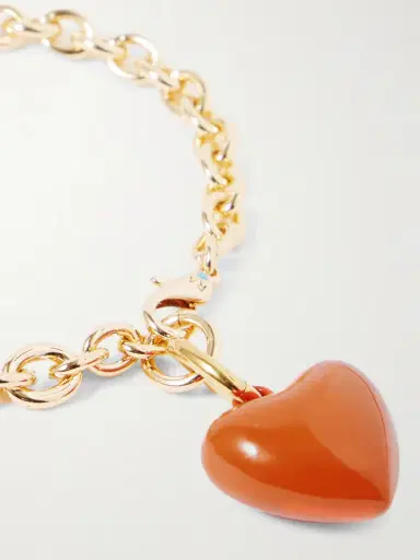 Roxanne Assoulin The Mini Puffy Heart Gold-tone And Enamel Bracelet | Thumbnail 3 Roxanne Assoulin The Mini Puffy Heart Gold-tone And Enamel Bracelet | Thumbnail 3