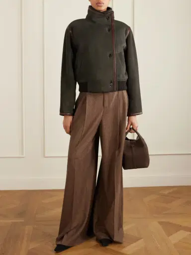 Loro Piana Jekel Leather-trimmed Shearling-lined Suede Jacket | Thumbnail 2
