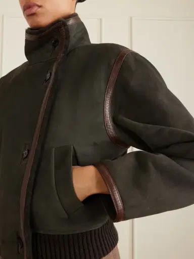 Loro Piana Jekel Leather-trimmed Shearling-lined Suede Jacket | Thumbnail 4