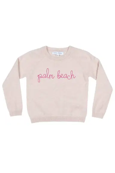 LINGUA FRANCA Kids Palm Beach Crewneck - Marled Blush | Thumbnail 1 LINGUA FRANCA Kids Palm Beach Crewneck - Marled Blush | Thumbnail 1