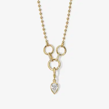 Stephanie Gottlieb Cleo Ball Chain Necklace with Push Clasps | Thumbnail 2