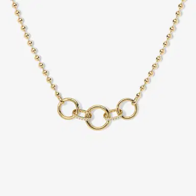 Stephanie Gottlieb Cleo Ball Chain Necklace with Push Clasps | Thumbnail 3