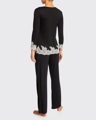 Natori Shangri La Luxe Lace-Trim Pajama Set | Thumbnail 2