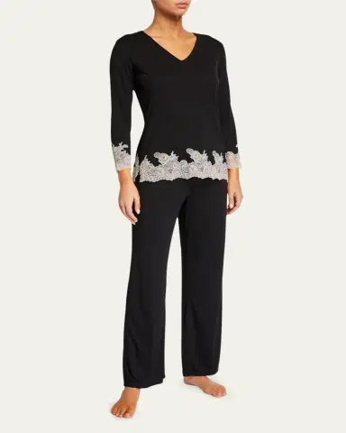 Natori Shangri La Luxe Lace-Trim Pajama Set | Thumbnail 4