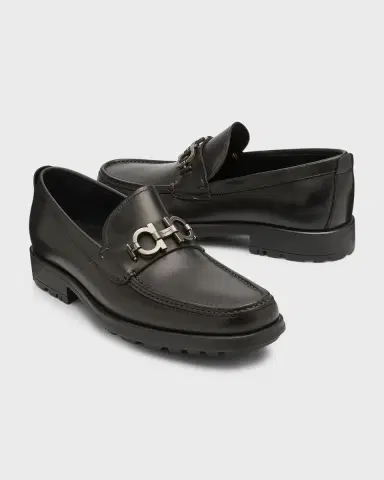 Ferragamo Men's David Leather Lug-Sole Loafers | Thumbnail 7 Ferragamo Men's David Leather Lug-Sole Loafers | Thumbnail 7
