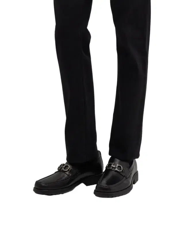 Ferragamo Men 's David Leather Lug-Sole Loafers