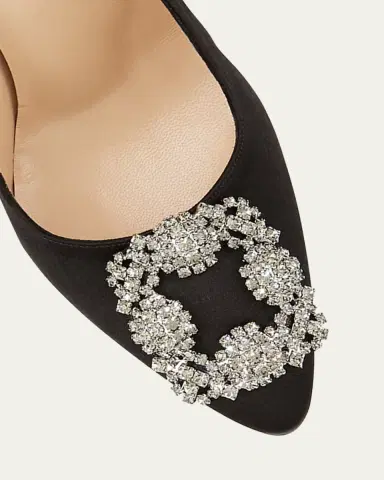 Manolo Blahnik Hangisi 115mm Satin Crystal-Toe Pump | Thumbnail 2 Manolo Blahnik Hangisi 115mm Satin Crystal-Toe Pump | Thumbnail 2