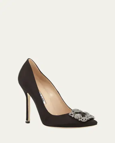 Manolo Blahnik Hangisi 115mm Satin Crystal-Toe Pump | Thumbnail 3 Manolo Blahnik Hangisi 115mm Satin Crystal-Toe Pump | Thumbnail 3
