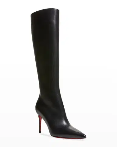 Christian Louboutin Kate Calfskin Red Sole Stiletto Knee Boots | Thumbnail 2