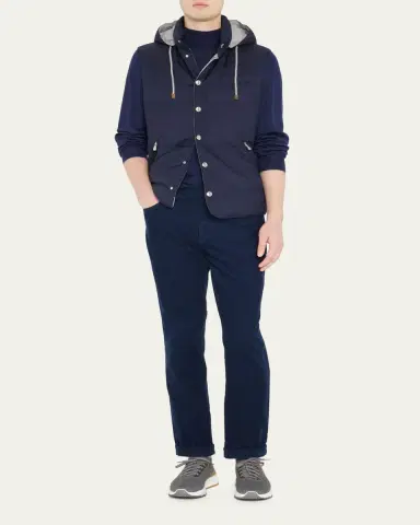 Brunello Cucinelli Men's Hooded Down Vest | Thumbnail 3