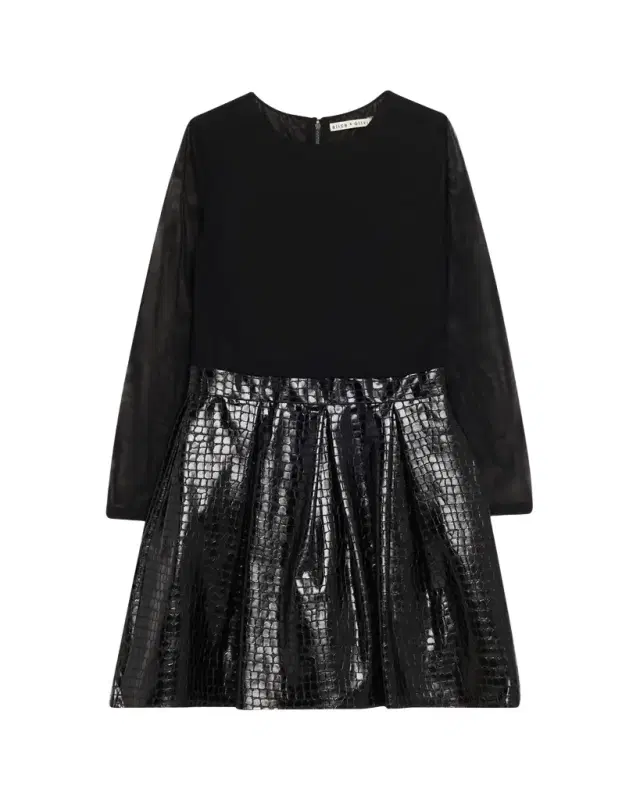 ALICE + OLIVIA Chara Vegan-Leather Party Dress