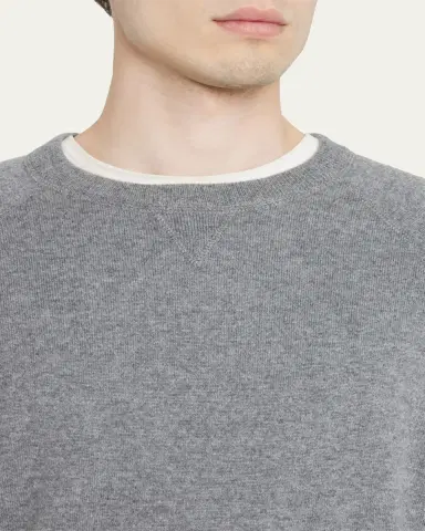 Brunello Cucinelli Men's Cashmere Crewneck Sweater | Thumbnail 5