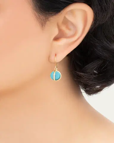 L. Klein Celeste 18k Gold & Turquoise Drop Earrings | Thumbnail 2 L. Klein Celeste 18k Gold & Turquoise Drop Earrings | Thumbnail 2