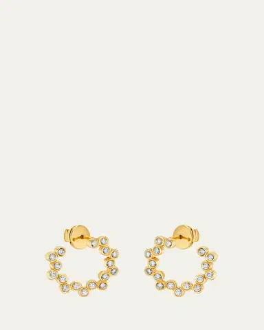 Viltier Clique Twist Hoop Earrings in 18K Yellow Gold and Diamonds | Thumbnail 2