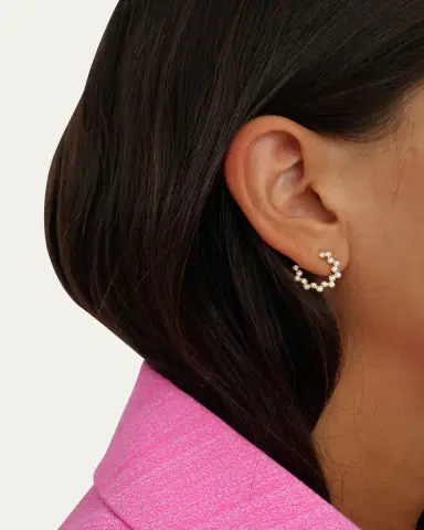 Viltier Clique Twist Hoop Earrings in 18K Yellow Gold and Diamonds | Thumbnail 3