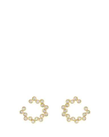 Viltier Clique Twist Hoop Earrings in 18K Yellow Gold and Diamonds | Thumbnail 1