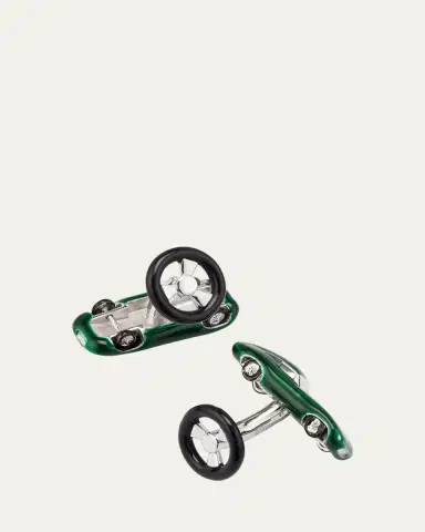 Jan Leslie Men's Sports Car Enamel Sterling Silver Cufflinks | Thumbnail 4
