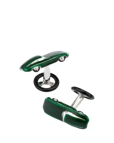 Jan Leslie Men's Sports Car Enamel Sterling Silver Cufflinks | Thumbnail 1