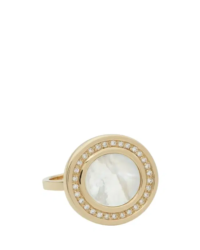 18K Gold Toscana Mother-of-Pearl and Diamond Ring
