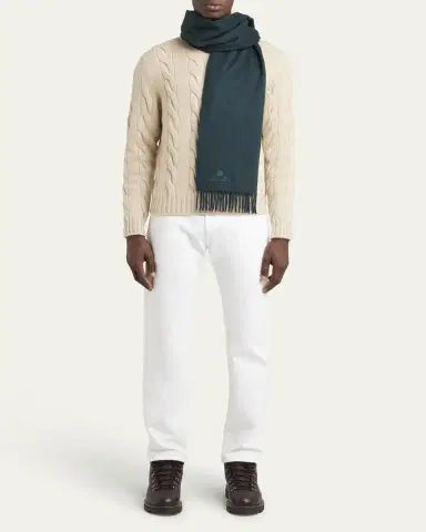 Loro Piana Men's Grande Unita Cashmere Scarf | Thumbnail 2
