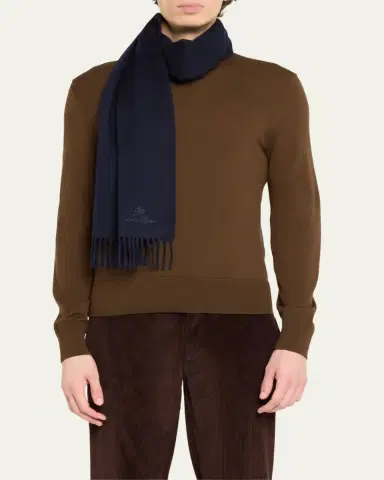 Loro Piana Men's Grande Unita Cashmere Scarf | Thumbnail 4