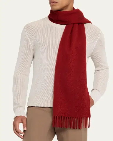 Loro Piana Men's Grande Unita Cashmere Scarf | Thumbnail 7