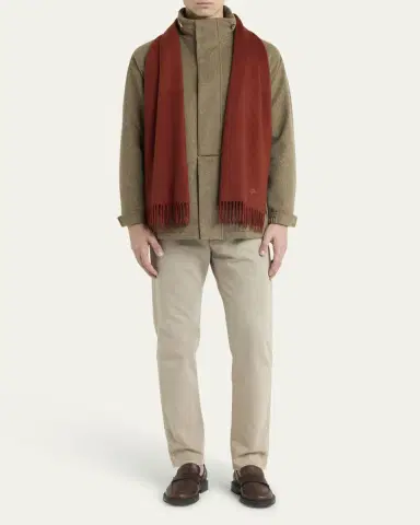 Loro Piana Men's Grande Unita Cashmere Scarf | Thumbnail 9