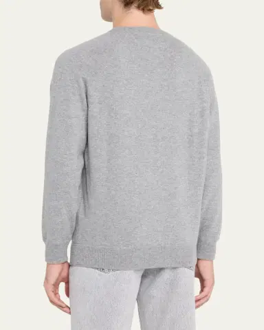 Brunello Cucinelli Men's Cashmere Raglan Crewneck Sweater | Thumbnail 3 Brunello Cucinelli Men's Cashmere Raglan Crewneck Sweater | Thumbnail 3