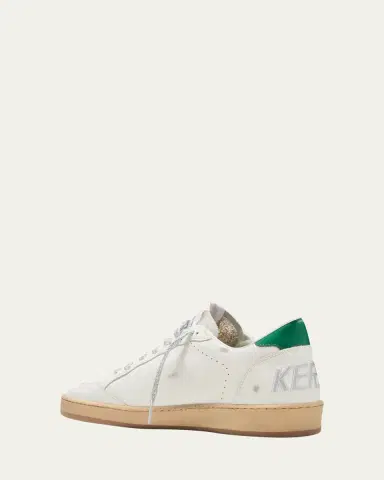 Golden Goose Ballstar Mixed Leather Low-Top Sneakers | Thumbnail 4