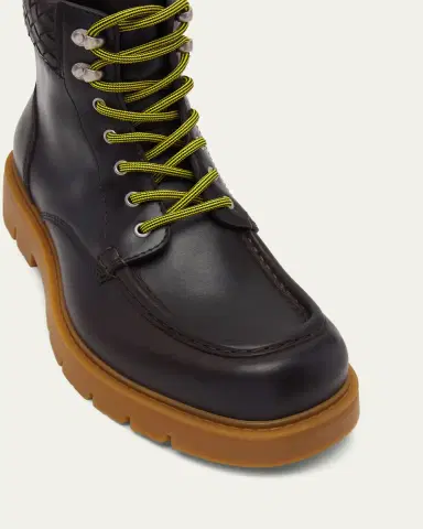 Bottega Veneta Men's Haddock Leather Lace-Up Boots | Thumbnail 2 Bottega Veneta Men's Haddock Leather Lace-Up Boots | Thumbnail 2