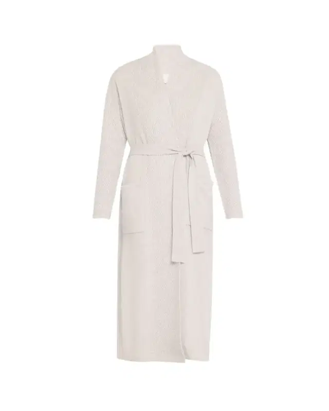 Braided-Knit Cashmere Wrap Robe
