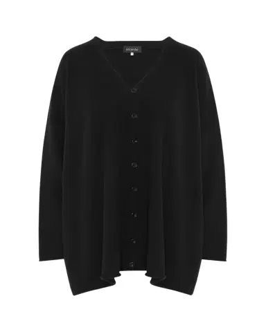 Eskandar A-Line V Neck Cashmere Cardigan (Long Length) | Thumbnail 1