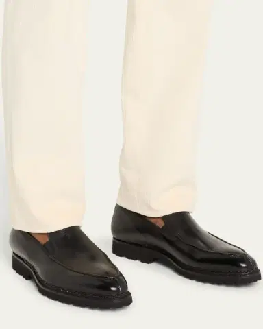 Bontoni Men's Dome Leather Lug-Sole Loafers | Thumbnail 3