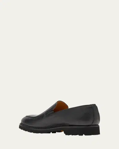 Bontoni Men's Dome Leather Lug-Sole Loafers | Thumbnail 5