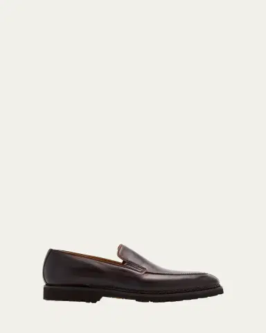 Bontoni Men's Dome Leather Lug-Sole Loafers | Thumbnail 6