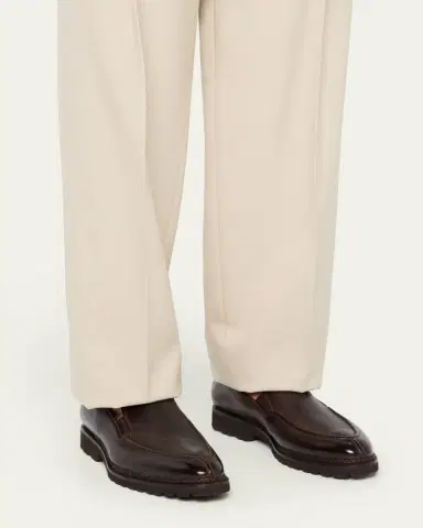 Bontoni Men's Dome Leather Lug-Sole Loafers | Thumbnail 7