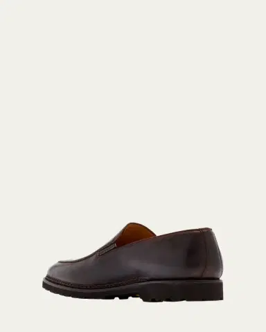 Bontoni Men's Dome Leather Lug-Sole Loafers | Thumbnail 9