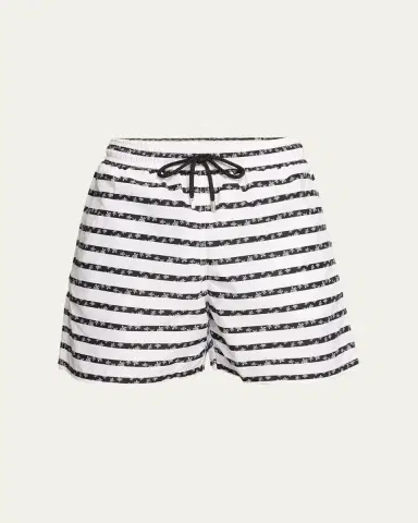 Vilebrequin Men's Micro-Turtle Striped Swim Shorts | Thumbnail 5