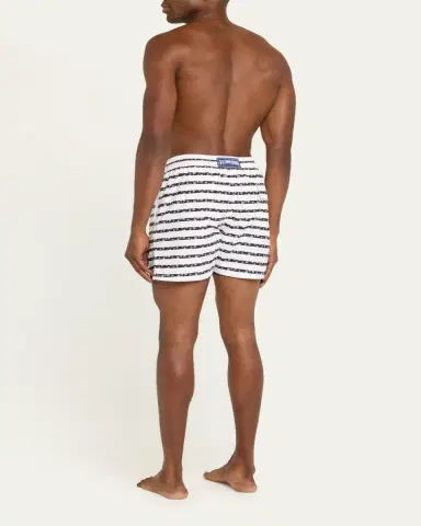 Vilebrequin Men's Micro-Turtle Striped Swim Shorts | Thumbnail 7