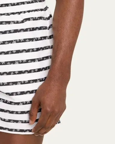 Vilebrequin Men's Micro-Turtle Striped Swim Shorts | Thumbnail 8
