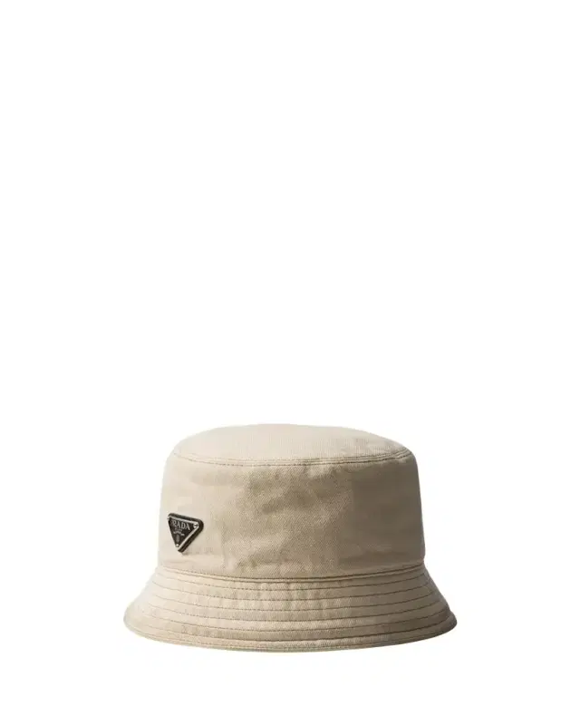 Prada Men's Enameled Logo Denim Bucket Hat
